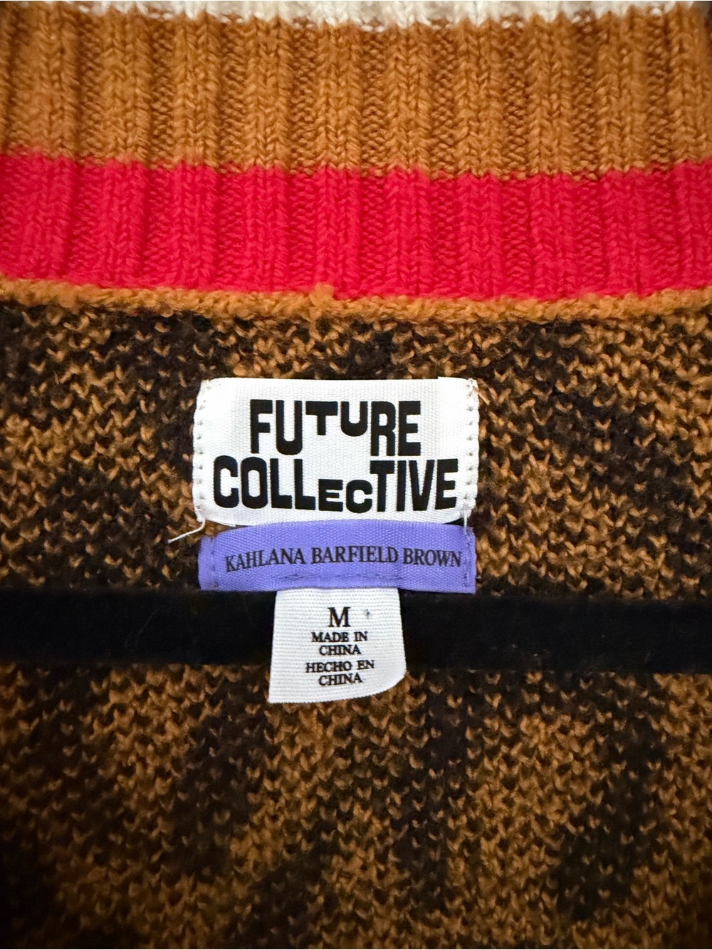 Future Collective Kahlana Barfield Brown Leopard Cardigan Sweater M - Picture 2 of 10